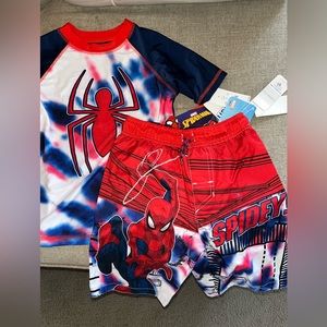 Spiderman bathing suit set, boys size small